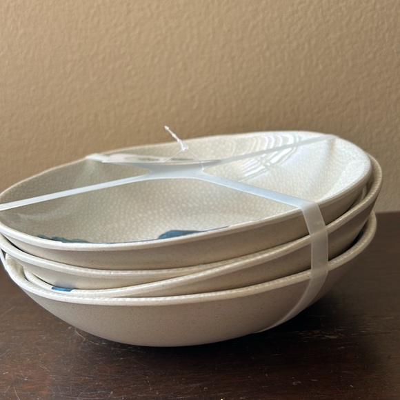 Sigrid Olsen Set Of 4 Blue Seashell Oyster Melamine New Summer Salad Bowls 7.5” - Picture 3 of 3